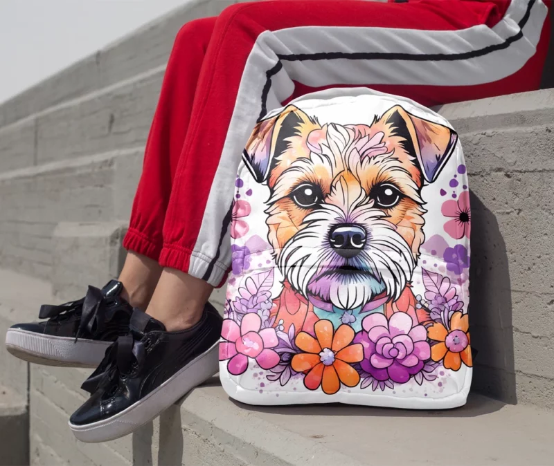 Charming Border Terrier Dog Charm Minimalist Backpack 1