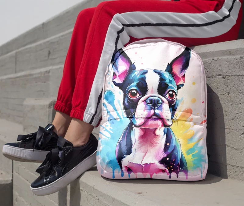 Charming Boston Terrier Dog Charm Minimalist Backpack 1