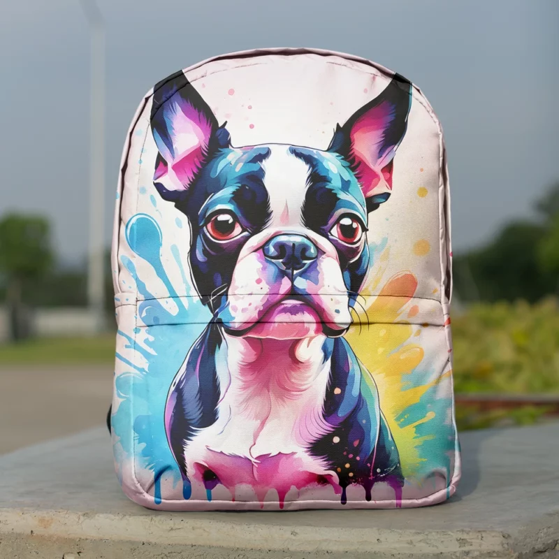 Charming Boston Terrier Dog Charm Minimalist Backpack