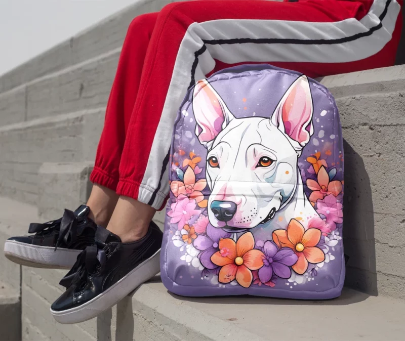 Charming Bull Terrier Dog Charm Minimalist Backpack 1
