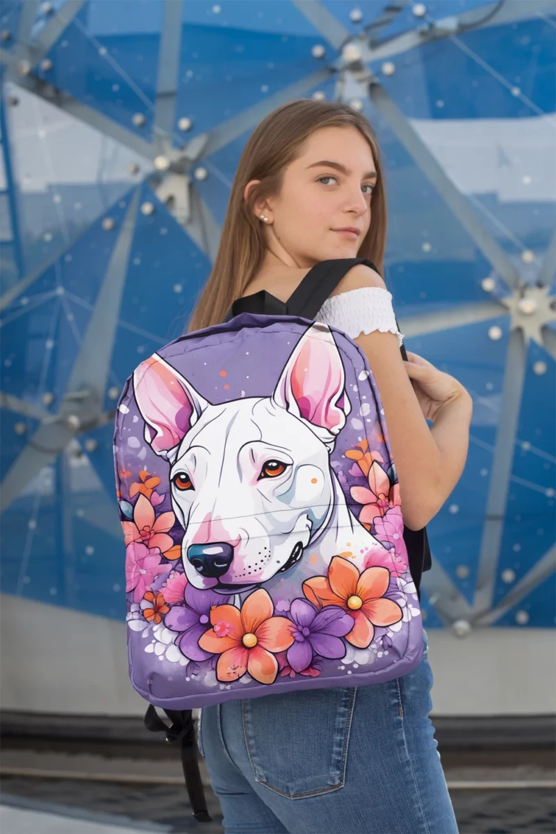 Charming Bull Terrier Dog Charm Minimalist Backpack 2