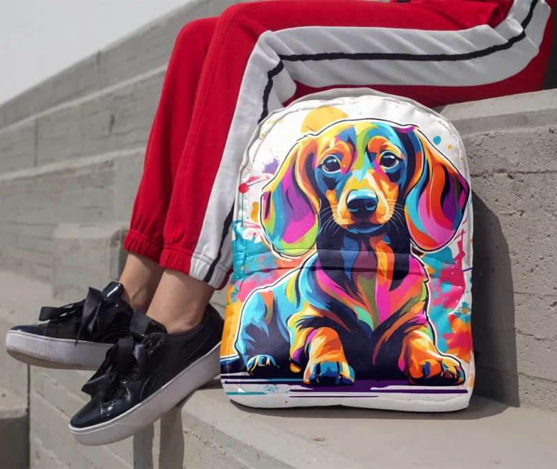 Dachshund Pup Teen Birthday Surprise Minimalist Backpack 1