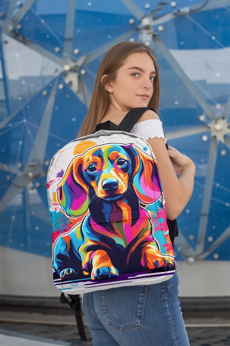 Dachshund Pup Teen Birthday Surprise Minimalist Backpack 2