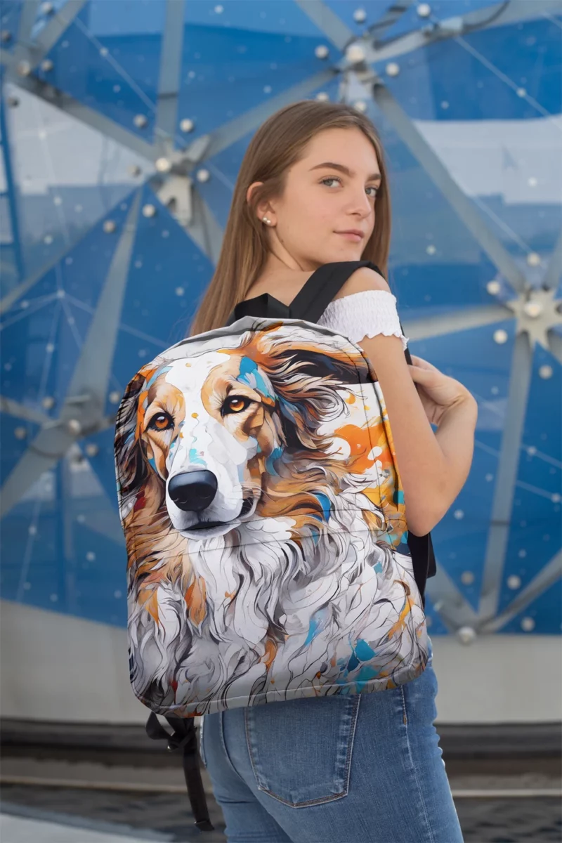 Dynamic Borzoi Dog Performer Minimalist Backpack 2