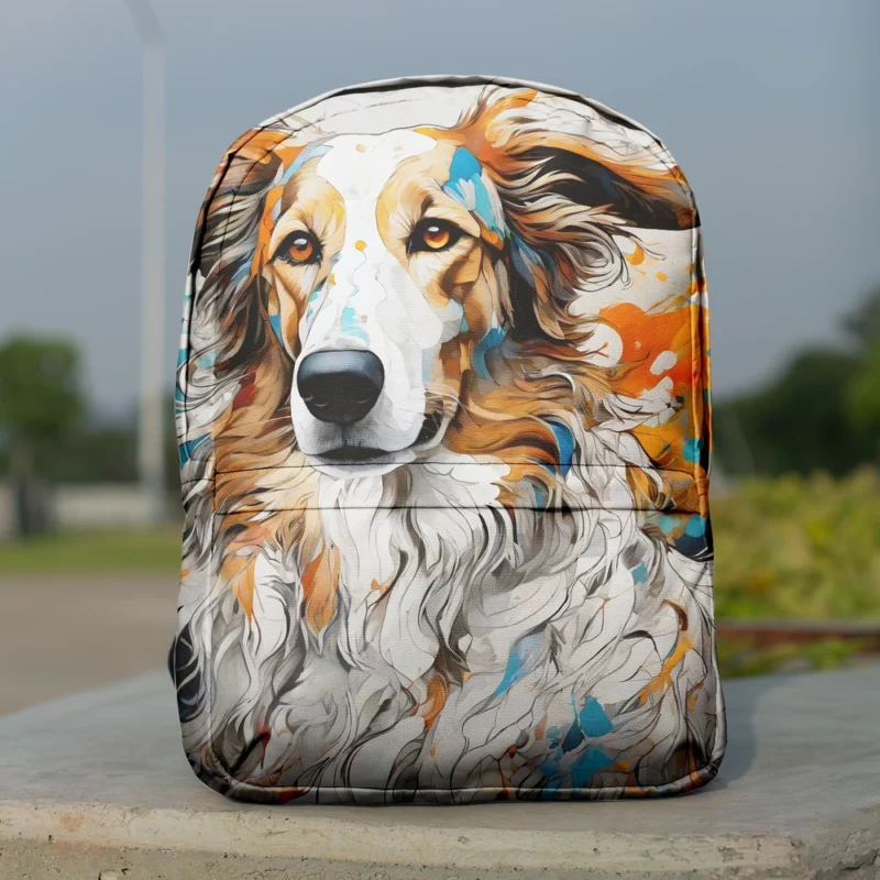 Dynamic Borzoi Dog Performer Minimalist Backpack