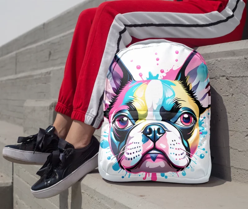 Dynamic Boston Terrier Dog Performer Minimalist Backpack 1