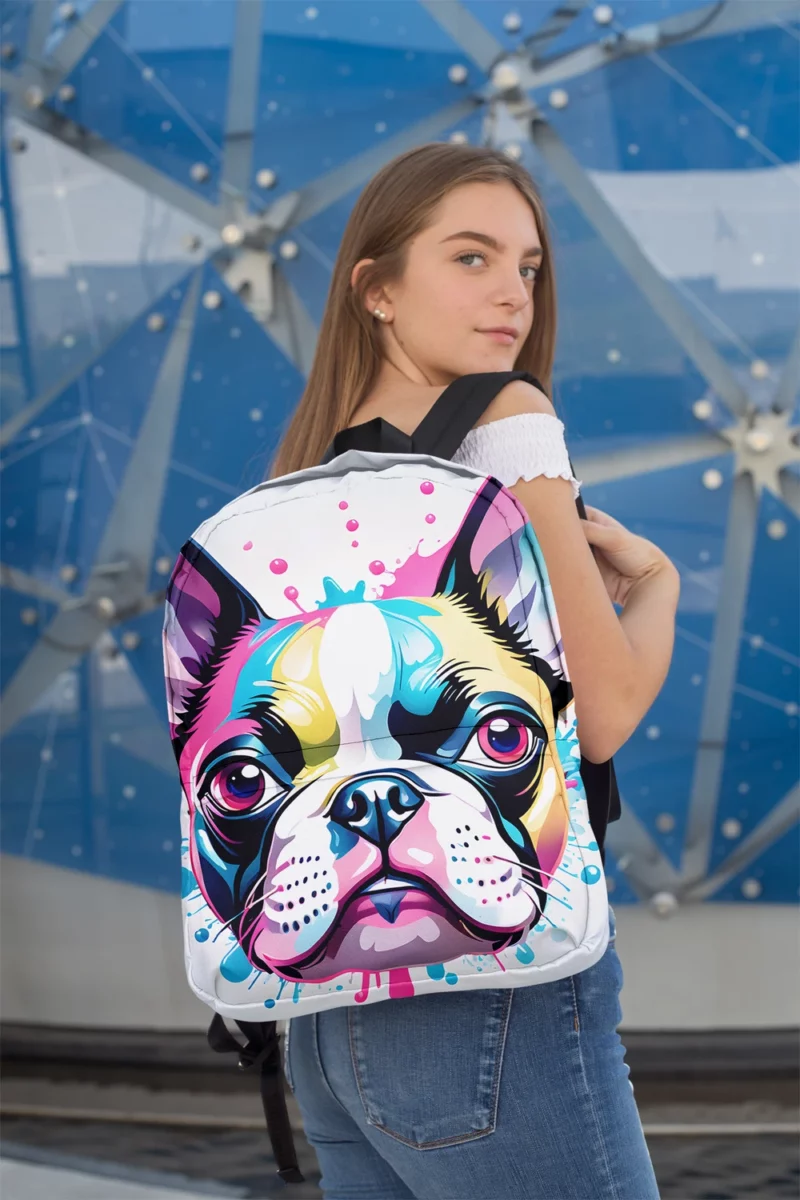Dynamic Boston Terrier Dog Performer Minimalist Backpack 2