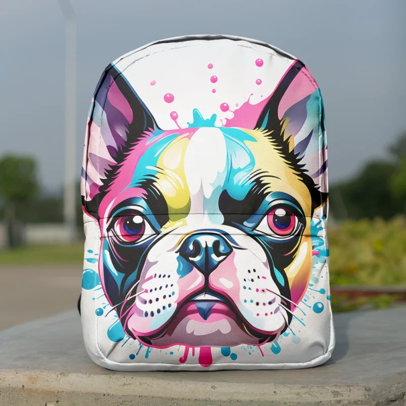 Dynamic Boston Terrier Dog Performer Minimalist Backpack