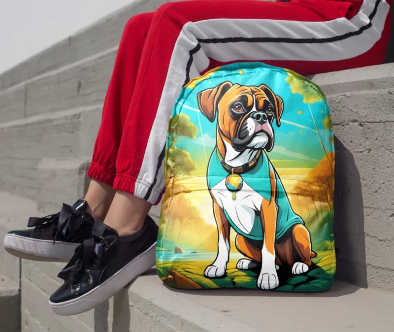 Dynamic Boxer Dog Performer Minimalist Backpack 1
