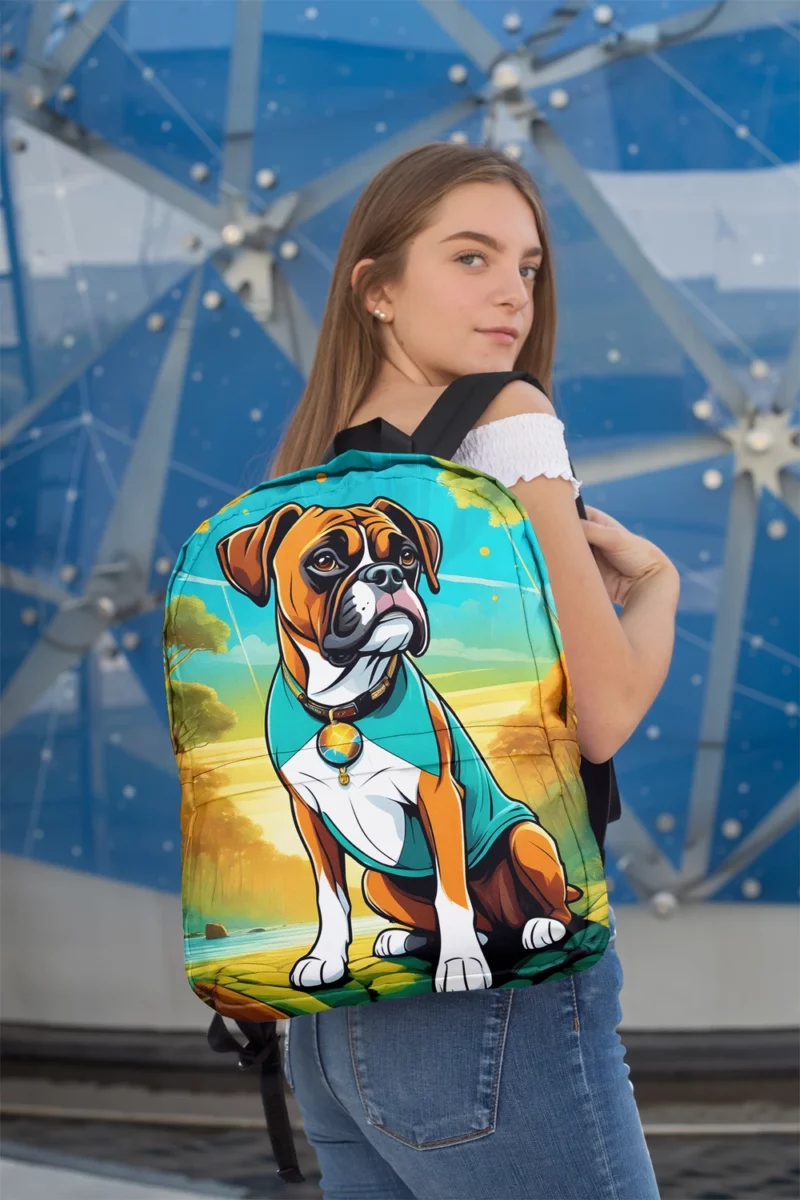 Dynamic Boxer Dog Performer Minimalist Backpack 2