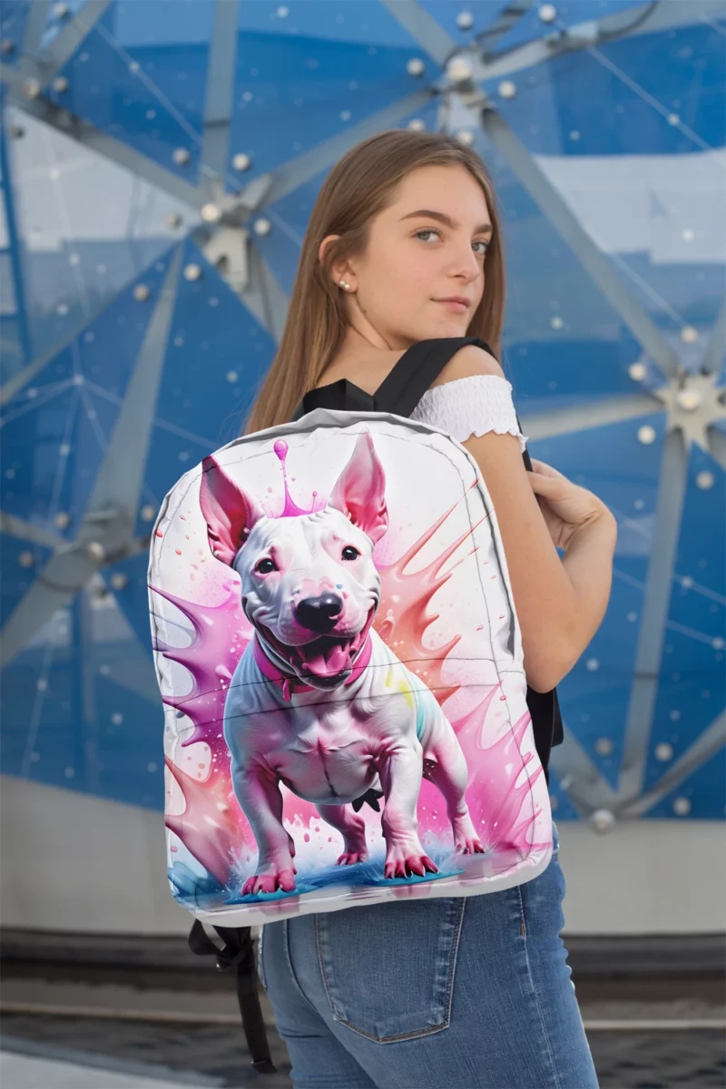 Dynamic Bull Terrier Dog Performer Minimalist Backpack 2