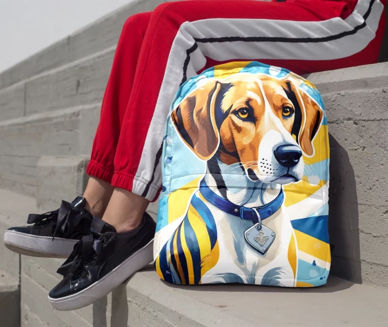English Foxhound Pup Teen Birthday Surprise Minimalist Backpack 1