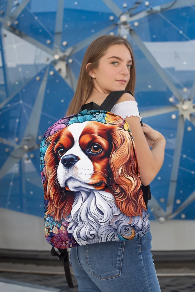 Gentle Cavalier King Charles Spaniel Dog Kindness Minimalist Backpack 2