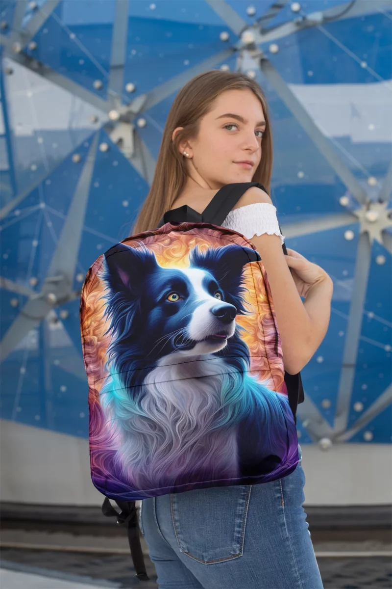 Graceful Border Collie Dog Performer Minimalist Backpack 2