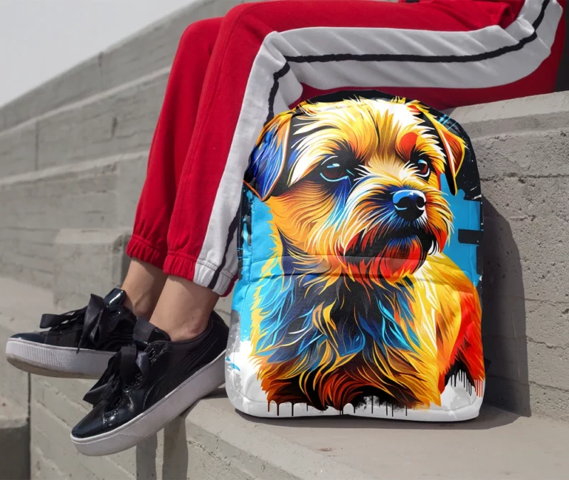 Graceful Border Terrier Dog Athlete Minimalist Backpack 1