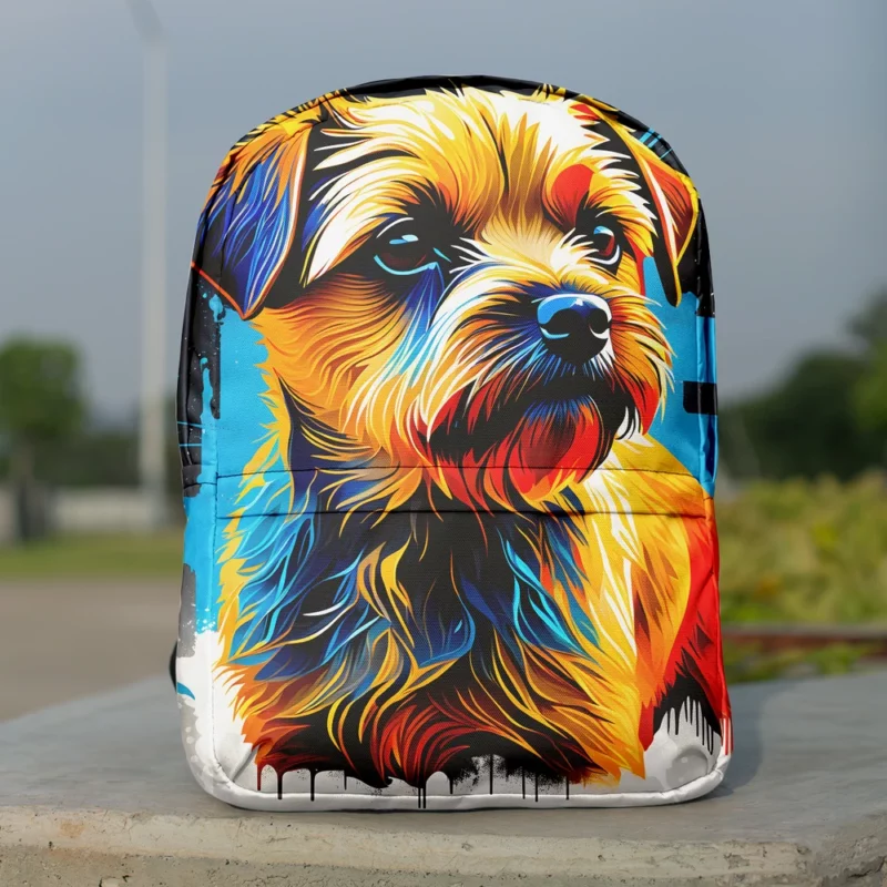 Graceful Border Terrier Dog Athlete Minimalist Backpack
