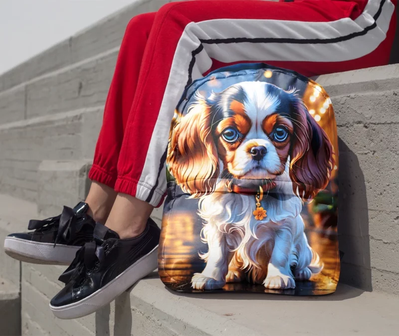 Graceful Cavalier King Charles Spaniel Dog Minimalist Backpack 1