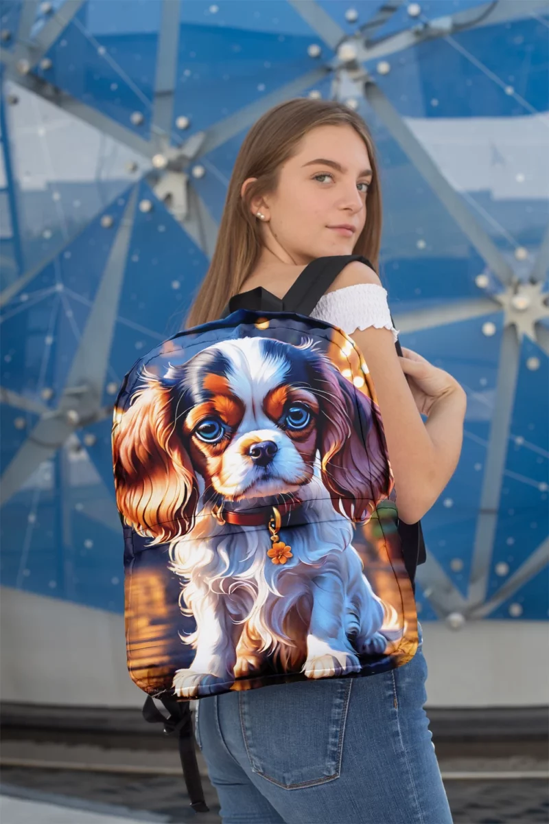 Graceful Cavalier King Charles Spaniel Dog Minimalist Backpack 2