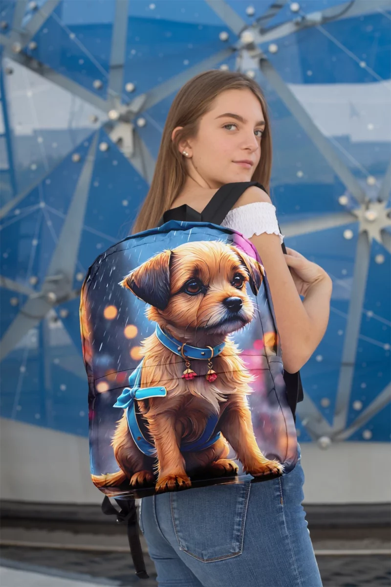 Playful Border Terrier Dog Enthusiast Minimalist Backpack 2