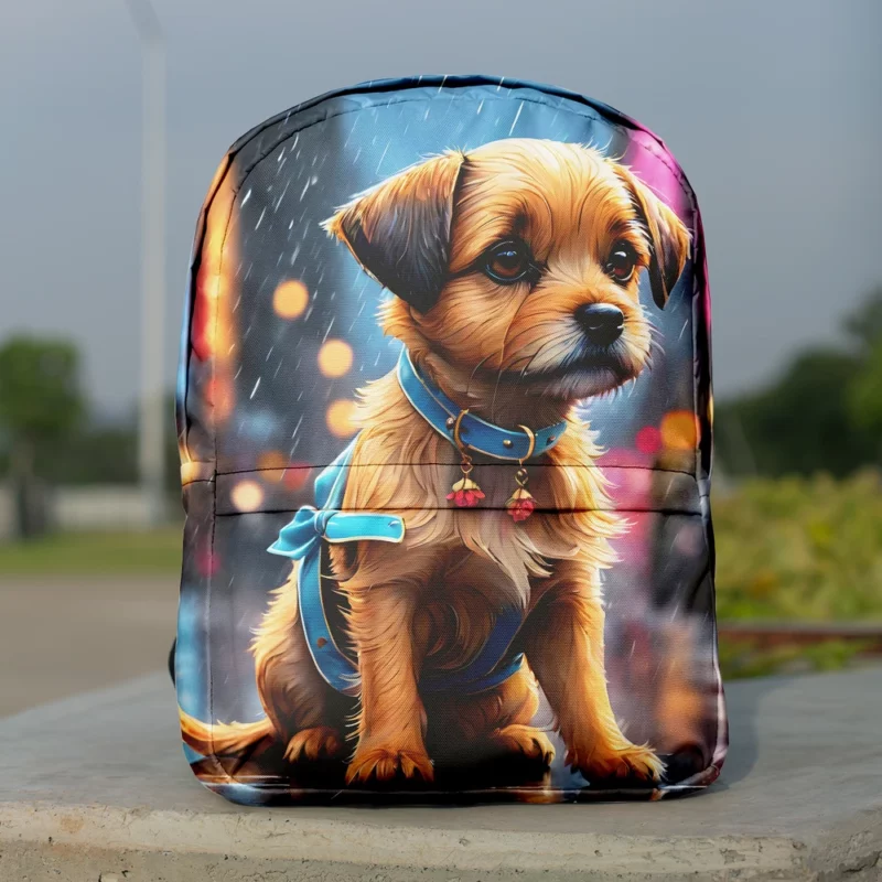 Playful Border Terrier Dog Enthusiast Minimalist Backpack