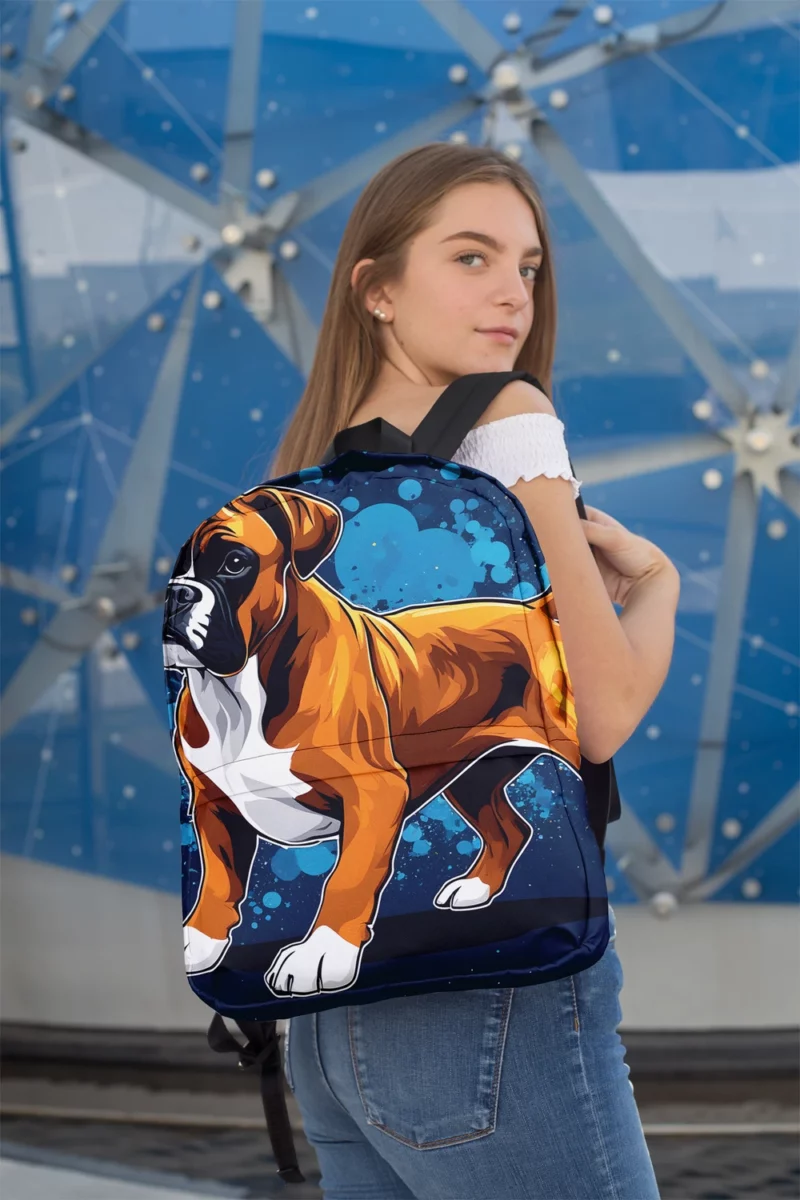 Playful Boxer Dog Energetic Athlete Minimalist Backpack 2