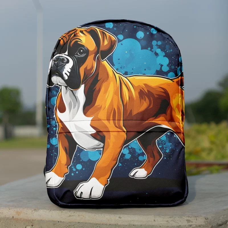 Playful Boxer Dog Energetic Athlete Minimalist Backpack