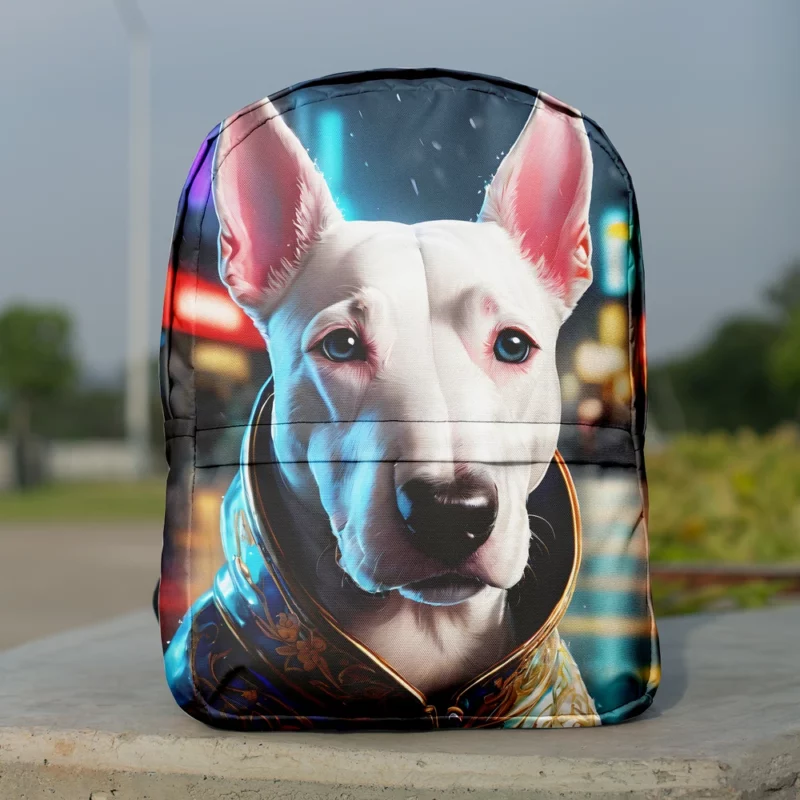 Playful Bull Terrier Dog Enthusiast Minimalist Backpack