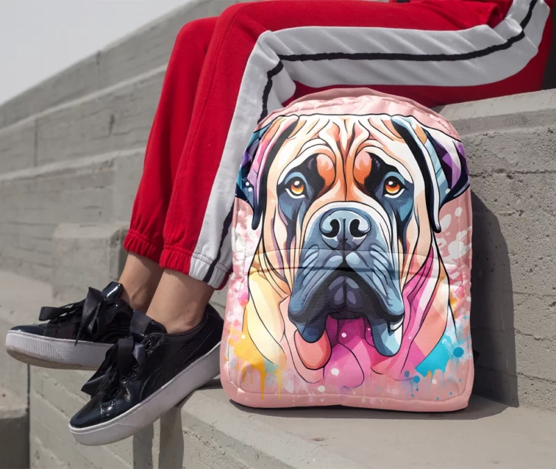 Striking Bullmastiff Canvas Dog Elegance Minimalist Backpack 1