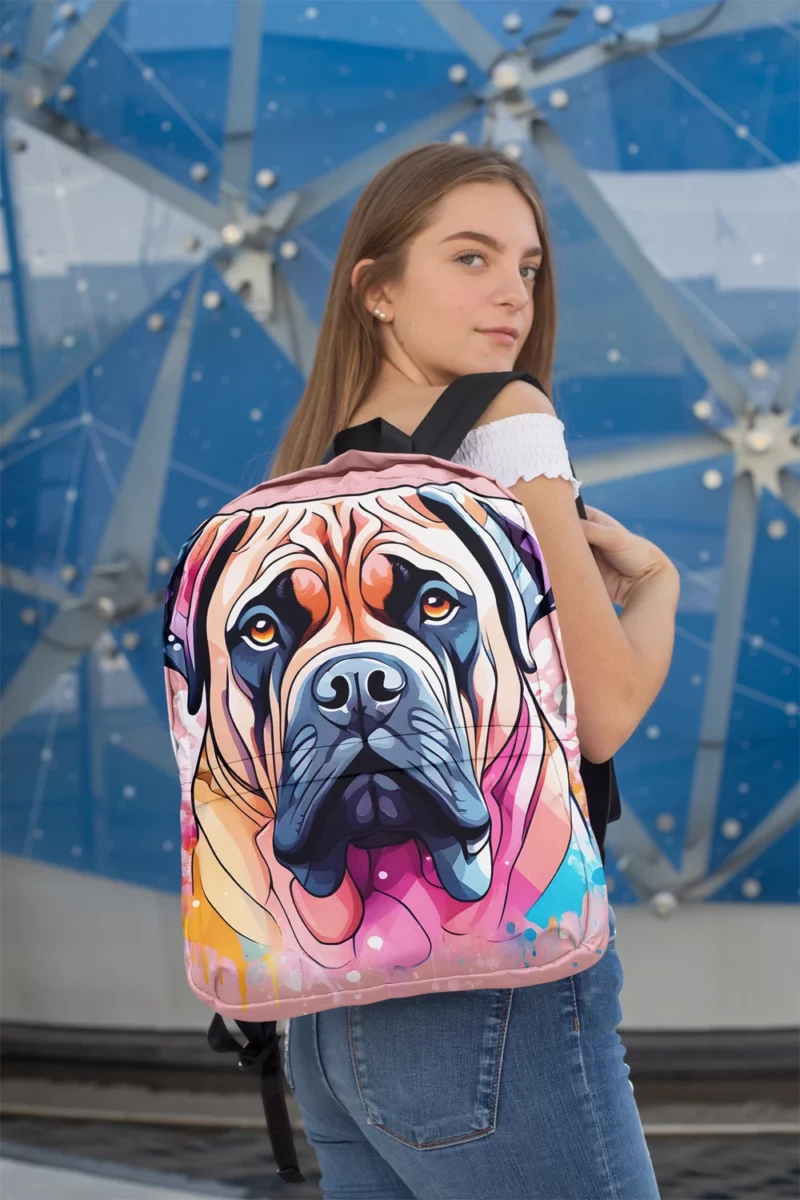 Striking Bullmastiff Canvas Dog Elegance Minimalist Backpack 2