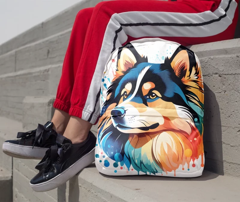Teen Best Friend Finnish Lapphund Dog Magic Minimalist Backpack 1