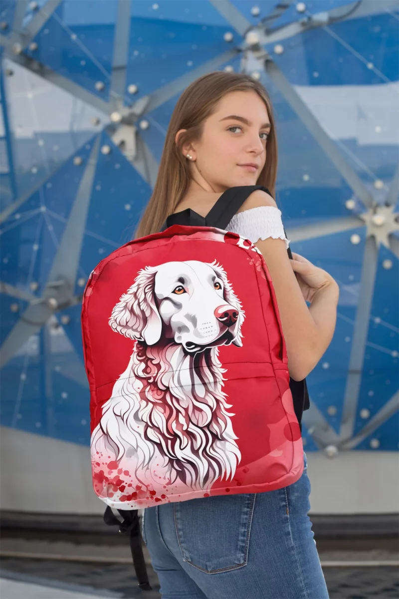 Teen Furry Companion Curly-Coated Retriever Love Minimalist Backpack 2