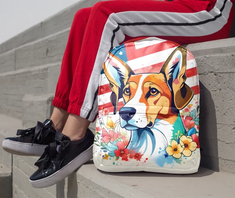 Teen Furry Companion English Foxhound Love Minimalist Backpack 1