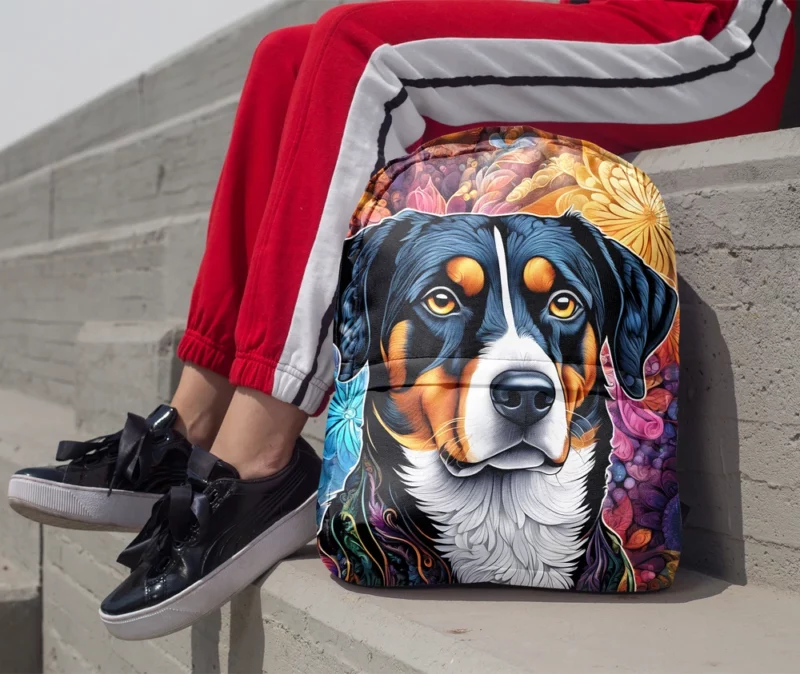 Teen Furry Companion Entlebucher Mountain Dog Love Minimalist Backpack 1