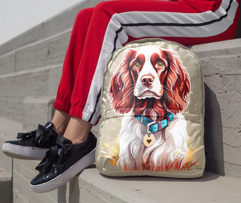 Teen Furry Companion Field Spaniel Dog Love Minimalist Backpack 1