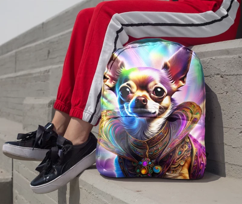 Teen Furry Pal Chihuahua Dog Love Minimalist Backpack 1
