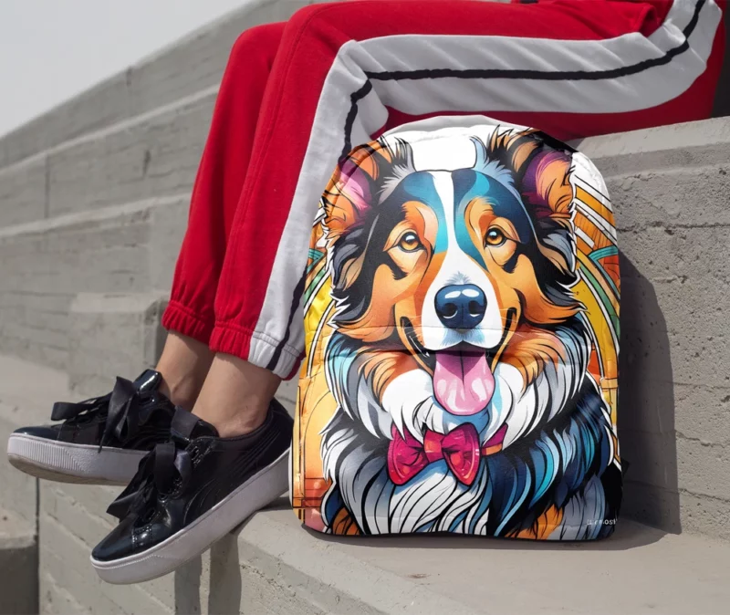 Teen Stylish Home Collie Rough and Smooth Decor Minimalist Backpack 1