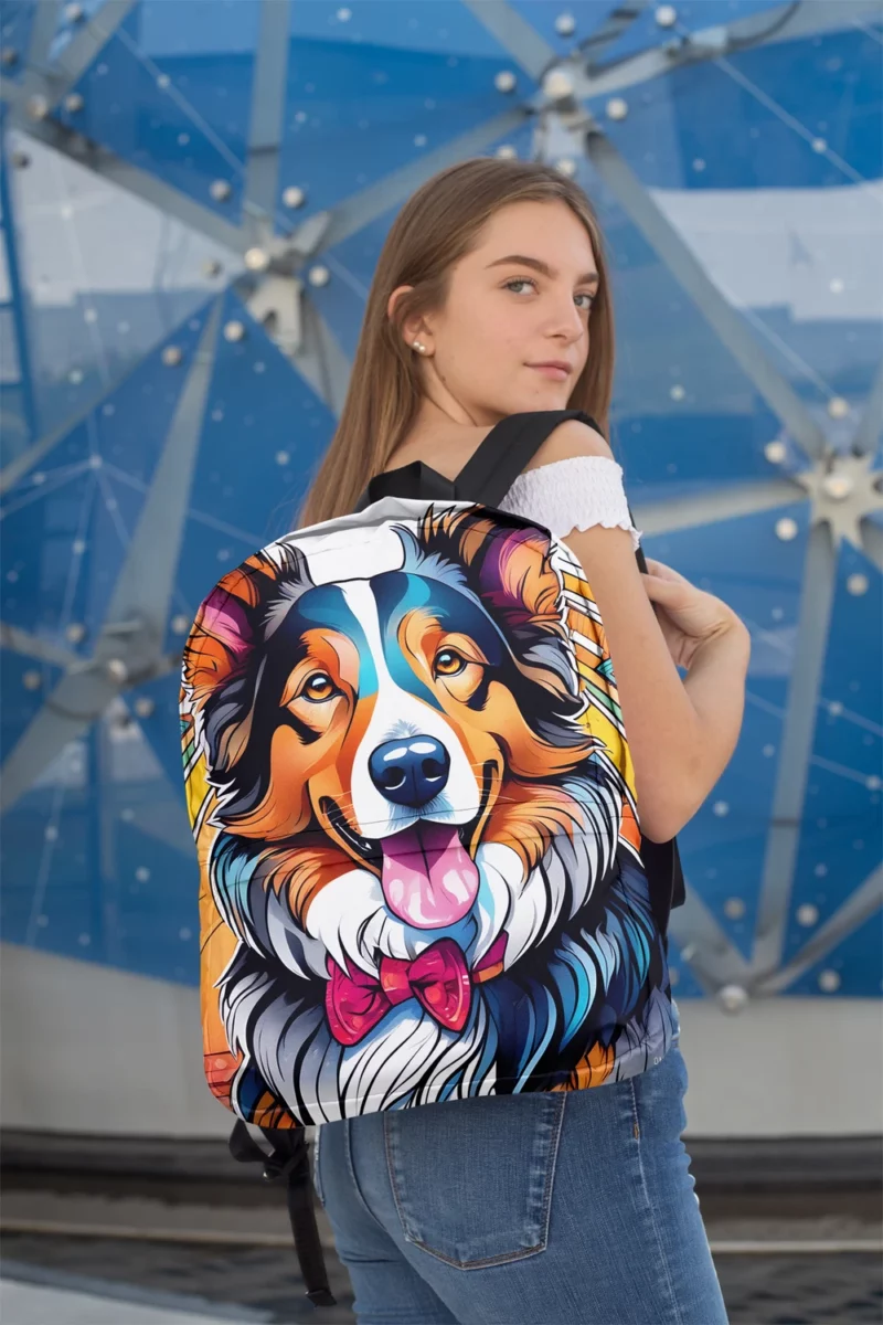 Teen Stylish Home Collie Rough and Smooth Decor Minimalist Backpack 2