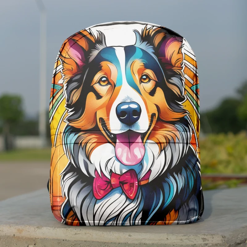 Teen Stylish Home Collie Rough and Smooth Decor Minimalist Backpack