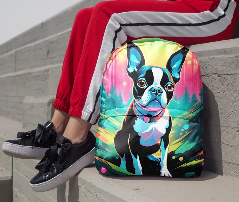 Versatile Boston Terrier Dog Partner Minimalist Backpack 1
