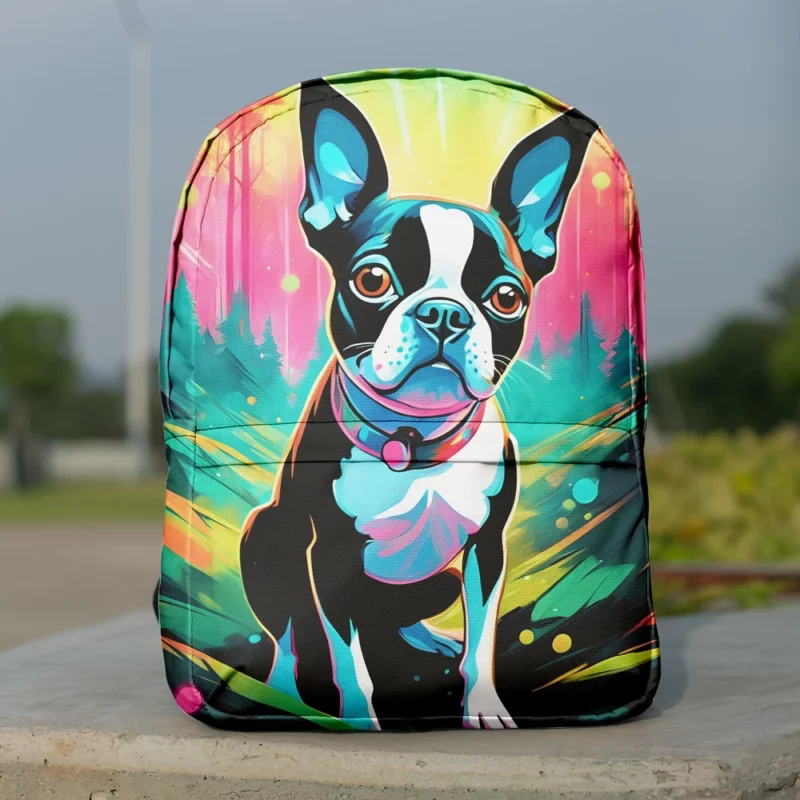 Versatile Boston Terrier Dog Partner Minimalist Backpack